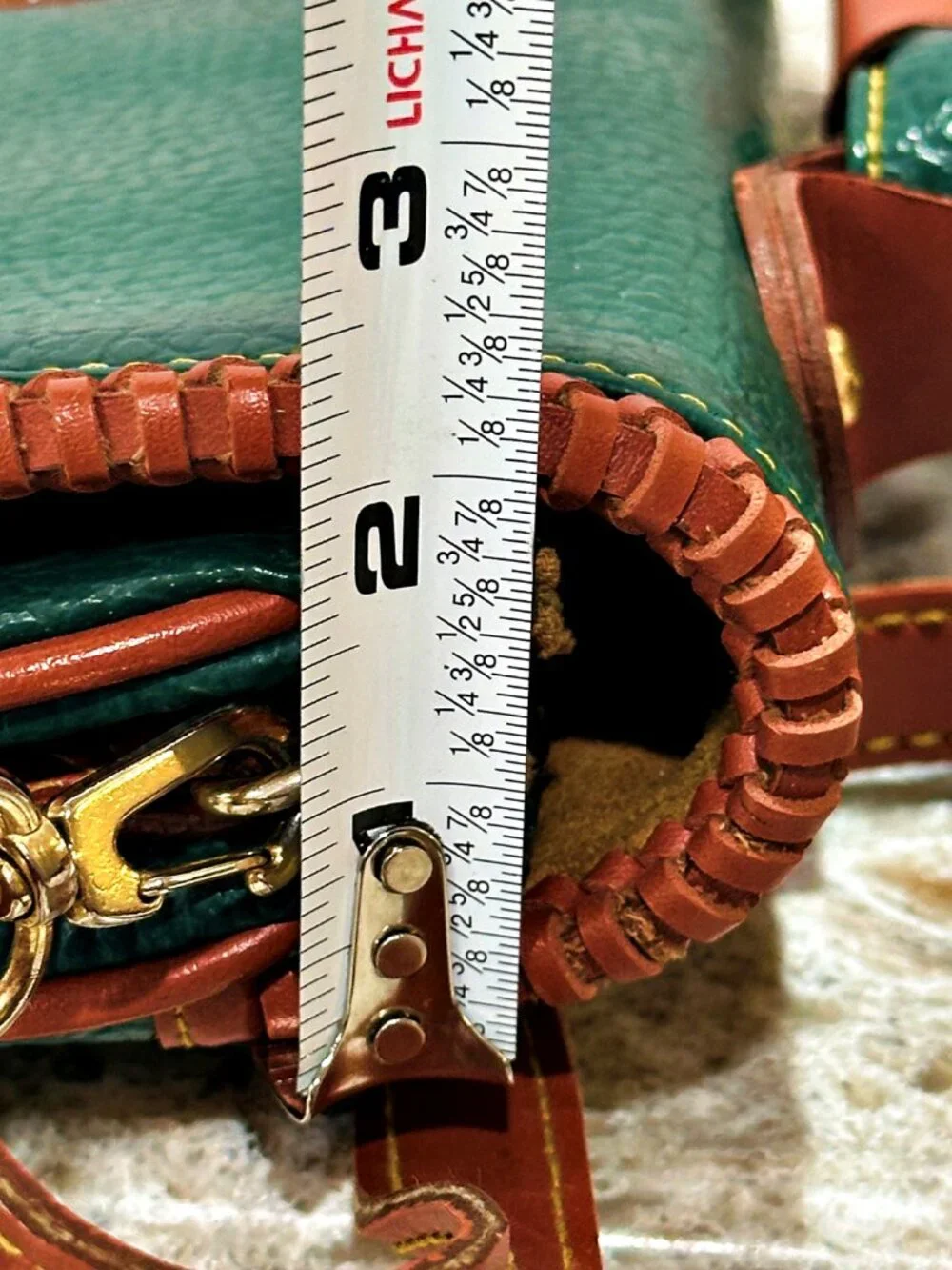 DIANNE BERKELY Leather Crafters Bag Forest Green Brown Satchel Shoulder Vintage